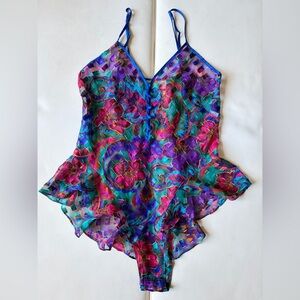 Victoria’s Secret Sheer Floral Bodysuit Size Small